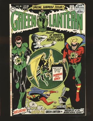 Green Lantern 88 - Neal Adams Cover & 1 Pg Art Vf Cond.