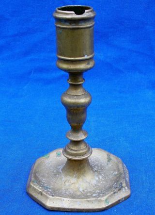 Rare 17th century French acorn baluster bronze socket candlestick circa 1675 3