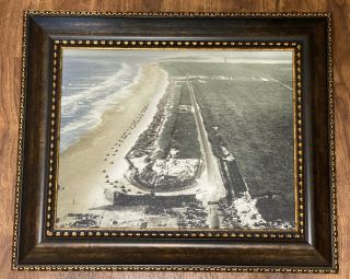 Vintage Daytona Speedway On The Beach 16x20 Framed Painted Photo Nascar