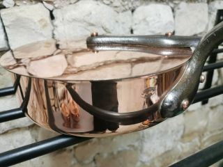 Dehillerin Saute Pan Plus Cover 3mm Stamped Tin Lined Vintage French Copper Vgc