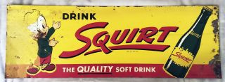 Vintage 1951 Squirt Soda Pop Gas Station 27.  5 