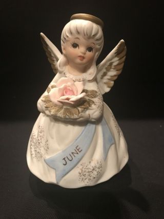Vintage Lefton June Angel Music Box Figurine (plays Happy Birthday)