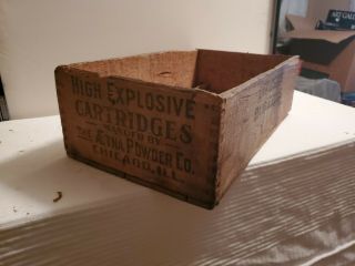 Vintage Explosives Wood Crate Dynamite Box Aetna Powder Co Chicago