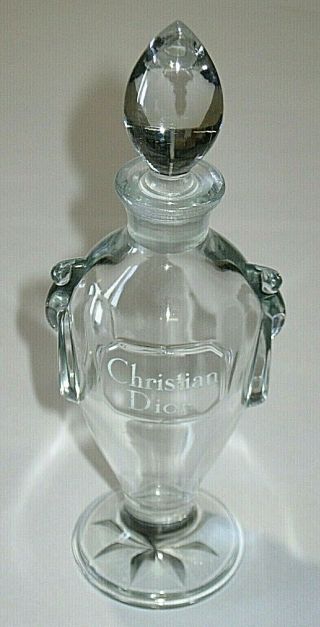 Vintage Christian Dior Miss Dior Crystal Glass Perfume Bottle Amphora - 6 1/2 "