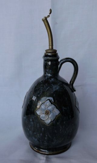Antique Royal Doulton Stoneware Wine Flagon 9558 - By Florrie Jones - 1902 - 1922