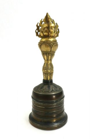Antique Japanese Guilt Bronze Vajra Kongorei Sankorei Buddhist Bell