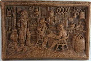 Vtg Fine Detail 3d Faux Wood Carving Wall Plaque Syroco Wood Rare General Store