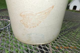 Antique RED WING Stonewear 2 Gallon CROCK With LID Petal Design Bar Handle 3