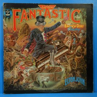 Elton John Captain Fantastic Lp 1975 Inserts Vg,  /vg C