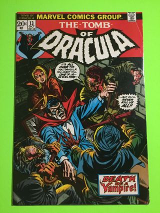 Marvel Comics 1973 Tomb Of Dracula 13 Origin Of Blade Fine Final Price