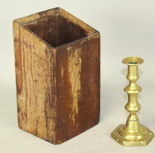 A Fine 19th C England Hanging Pipe Or Wall Box In Mustard Paint