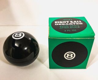 Vintage Avon Eight Ball Decenter Empty Spicy After Shave 8 Ball Pool