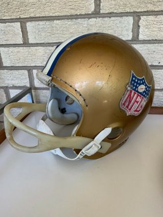 Vintage Macgregor 60s Small Game Football Helmet Gold Nfl Shield Logo Promo