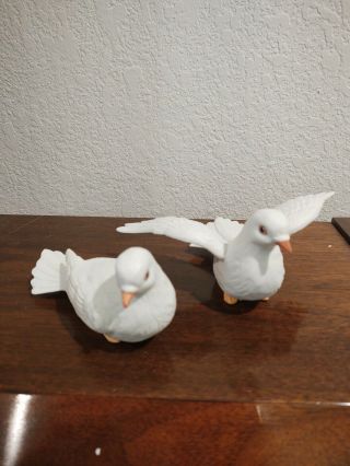 Home Interior - Homco - Porcelain - 2 White Doves” 8856