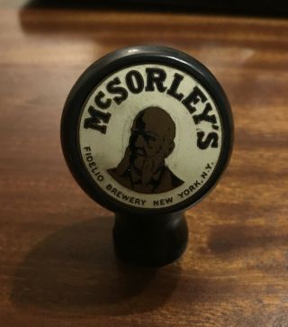 Vintage Mcsorley’s Beer Ball Tap Knob / Fidelio Brewery York,  Ny True Name