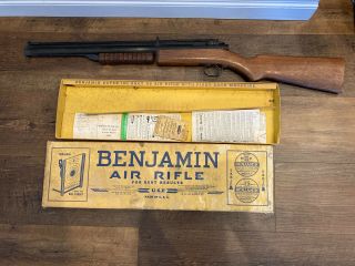 Benjamin Model 3100 Bb Caliber Pump Up Air Rifle Vintage W Box