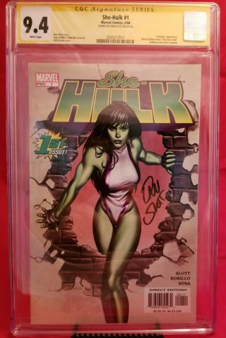 She - Hulk 1 Cgc 9.  4 Signed By Dan Slott