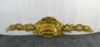 16.  3 " Antique French Gilded Bronze Furniture Pediment Decoration - Louis Xvi
