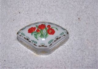 Dar - " The Flowers Of Colonial America - Tulip " Limoges Porcelain Pill Box 1981