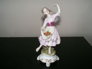 Vintage Capodimonte Young Lady Dancer Figurine - Approx.  7 " In Height