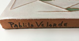 Pablita Velarde signed corn maiden tile southwest Native American design 2