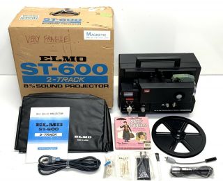 【new Belts & Bulb】vtg Elmo St - 600 2 - Track 8mm Sound Projector 8 From Japan