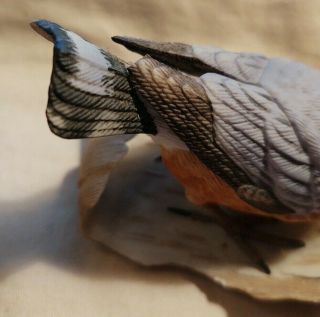 LENOX Porcelain RED BREASTED NUTHATCH Blue Rust Bird on Tree Bark 3