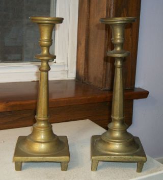 Sabbath Shabbat Judaica Solid Brass Candlesticks Polish/russian Ca 1700s