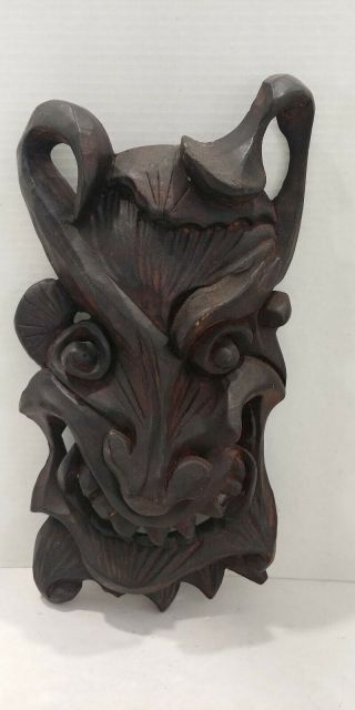 Large Vintage Hand Carved Wooden Carnival Dance Stage Mask Man Face Wall Decor
