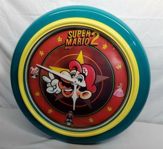 Vintage 1989 Mario Bros.  Ii Wall Clock 23 Inches Round