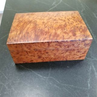 Lovely Large Vintage Burr Burl Wood Wooden Keep Sake Jewellery Box With Tray