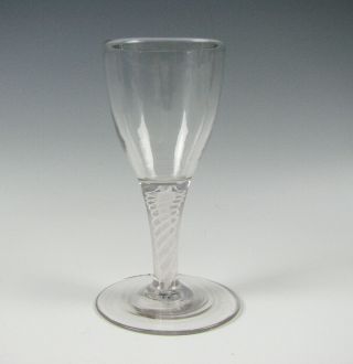 18th Century Blown Opaque Twist Stem Wine Glass