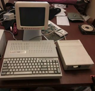 Vintage Laser 128 Personal Computer,  Monitor,  Aux Disk Drive,  Power Supply