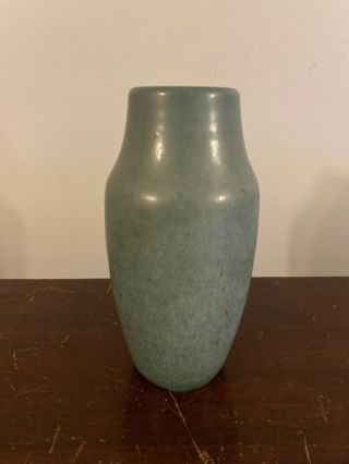 Hampshire Pottery 7 " Art Pottery Vase Dark Blue Green Matte Arts & Crafts