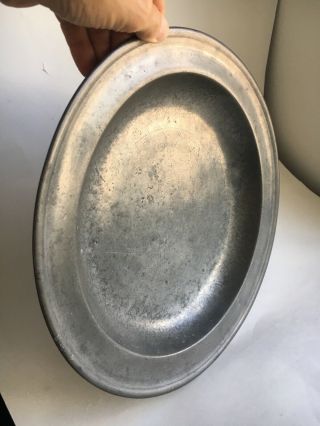 Antique Pewter Dish By Jacob Whitmore Of Middletown Ct,  C.  1758 - 1790