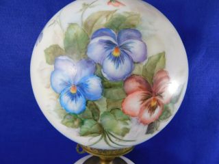 Antique/Vtg SIGNED Hand Painted FLOWER Gone With The Wind GWTW Table Lamp 3