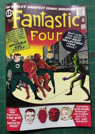 Facsimile Reprint Covers Only To Fantastic Four 11 And 13