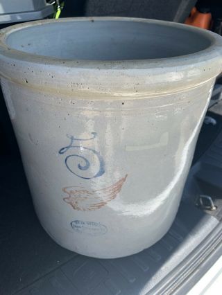 Vintage Red Wing 5 Gallon Pottery Crock Union Stoneware Co