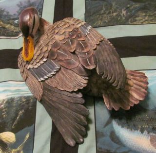 Vintage Large.  Hand Painted Duck Decoy.  11 1/2 " X 8 " Un - Marked.  (ds1317)