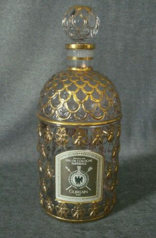 Vintage Guerlain Eau De Cologne " Imperiale " 250 Ml Gold Bee Empty Bottle