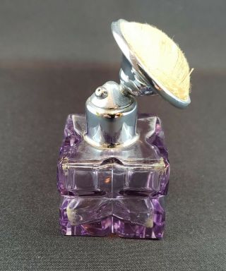 Devilbiss Mini Atomizer Perfume Bottle From 1931 - Amethyst Czech Cut Glass