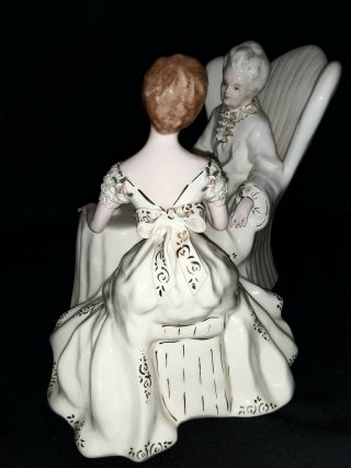 Grandmother And I,  Vintage Lady Figurine Florence Ceramics Pasadena Ca Gold