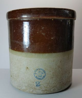 Antique 2 Gallon Mcdade Pottery Stoneware Crock Layered Glaze ☆ Texas ☆ 10 Lbs