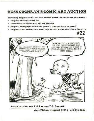Russ Cochran Comic Art Catalogs 22 - 24 Oct.  15,  1985
