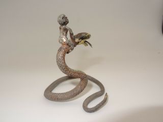 Vienna Bronze Type Boy Riding A Snake 19c