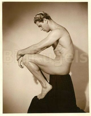 1940 Early Vintage Mizer Amg Male Nude Andrew Kozak Smooth Blond Muscle Beefcake