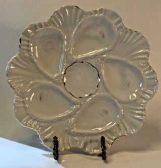 Antique German/austrian Porcelain Scalloped Oyster Plates C.  Late 1800s