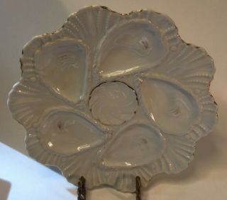 Antique German/Austrian Porcelain Scalloped Oyster Plates c.  Late 1800s 2