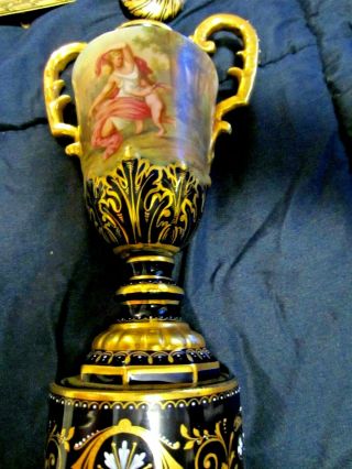 Royal Vienna Bolted Urn,  Hand Painted Artist Signed C 1890