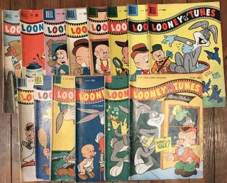 Looney Tunes And Comics Vg/fine 14 Books 123 - 212 (1952,  Dell Comics)